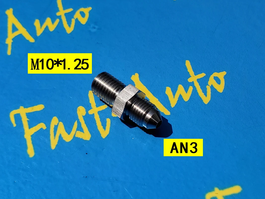 

Male M10 P1.25 m10*1.25 M10 * 1.25 inverted Seat Adapter adaptor to an3 3an 3/8"-24unf ptfe brake hose line end fitting