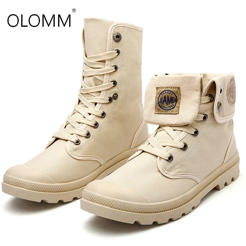 Men\'s Retro Casual Boots High Top Canvas Shoes Tooling Boots High Top Sneakers Two Wear Casual Shoes Men