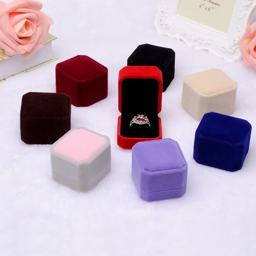 7 Colors Square Velvet Boxes Necklace Bracelet Packaging Weddings Party Jewelry Display Stand Ring Organizer Gift Storage Box