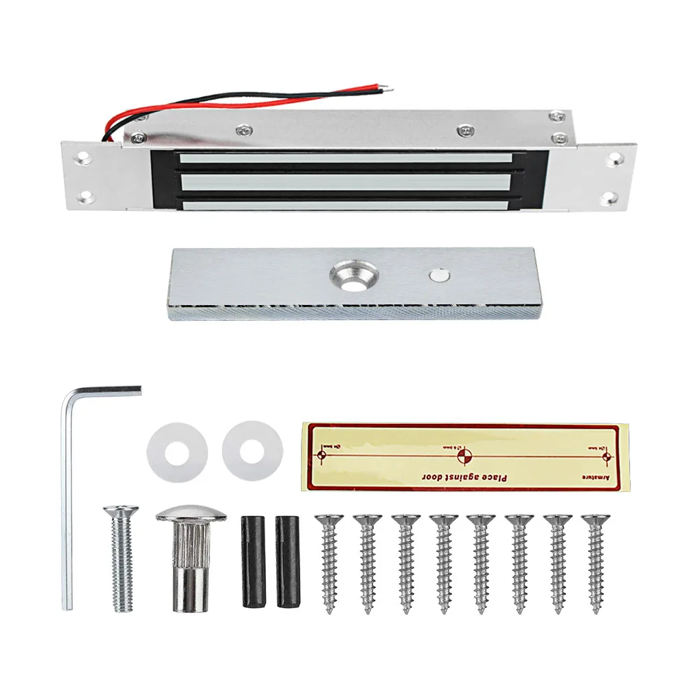 DC12V Embedded Electric Magnetic Door Lock 180kg/350lbs Electronic Magnet Lock for Wooden Glass Framed Single Door Waterproof