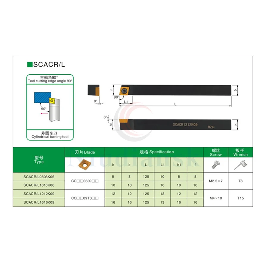 1pc Tool portautensili esterno arararbor SCACL 10 pezzi CCMT09T3 CCGT inserto in metallo duro tornio Set di tornitura