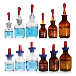 4 teile/los Transparent/Braun Britischen Dropper Flasche mit Skala Linie Dropper Flasche Gropping Borosilikatglas Labor Drop