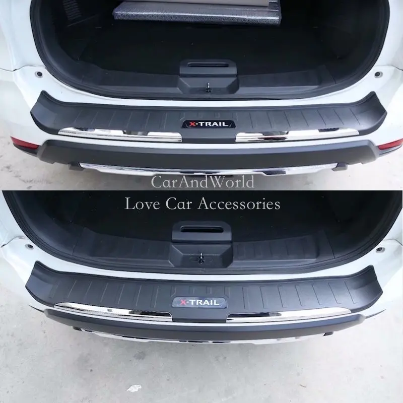 For Nissan X-Trail Rogue T32 2017-2020 Rear Bumper Protector Tailgate Trunk Door Guard Trim X Trail Plastic Sticke Car Accessory