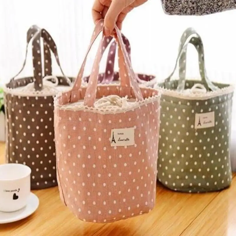 Home Drawstring Lunch bag Breast Milk Storage Bags Ice cream insulation bag linen lunch totes LX8216