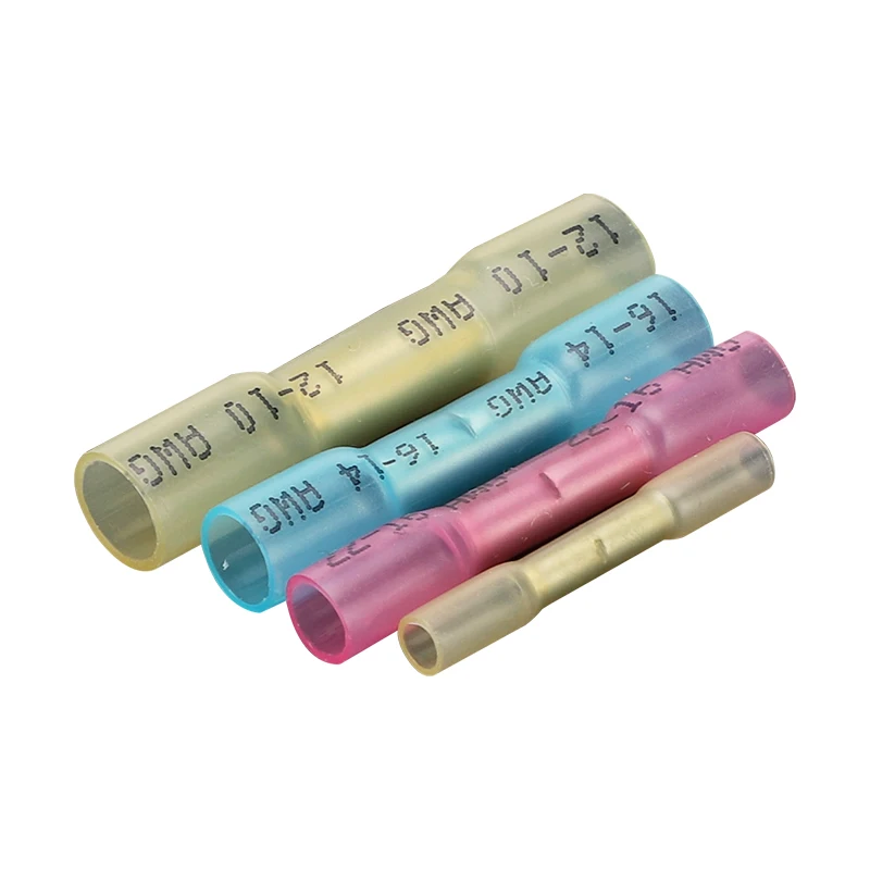 20/50pcs Wire Connection pipe  Terminal Heat Shrink Butt Crimp Terminals Waterproof Insulated Seal Wire Connectors Heat shrinkab