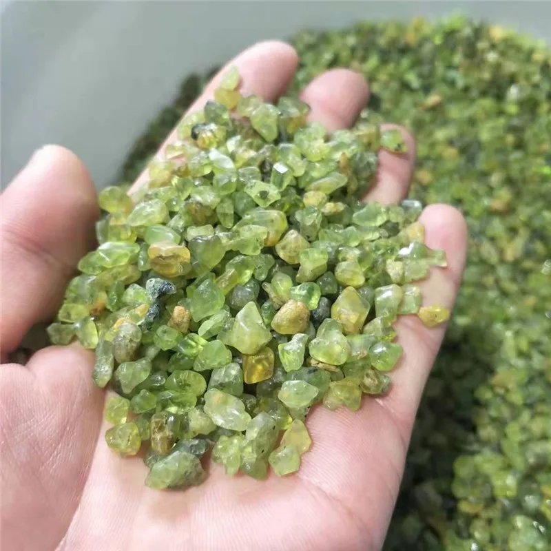 5mm-7mm Natural Mini Olivine Quartz Crystal Gravel Tumbled Bulk Stone Healing Reiki