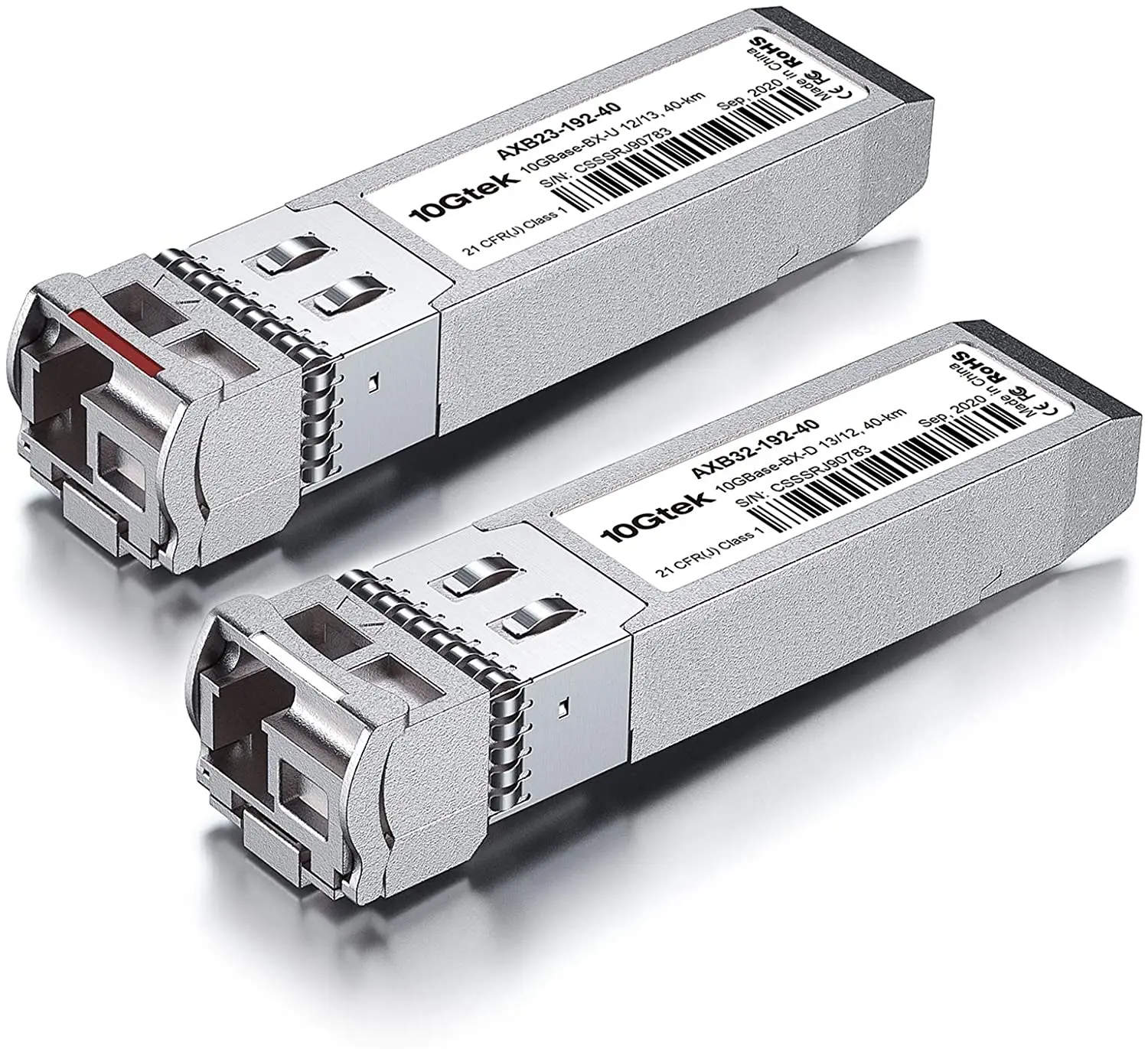 

a Pair of 10G SFP+ Bidi Transceiver SMF, up to 40km, Compatible with Cisco SFP-10G-BXD-I/SFP-10G-BXU-I