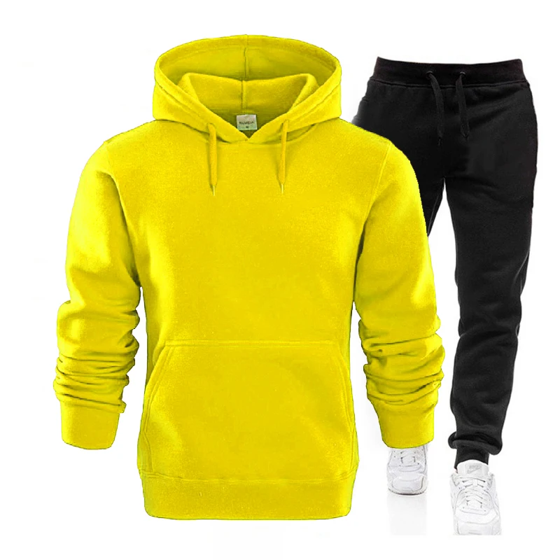 Autumn Spring  Men Tracksuit Set Sweatshirt Tops Trouser Suit  Outdoor Sport Clothing