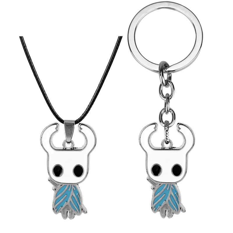 Game Hollow Knight Necklace Keychains Anime ACT Protagonist Enamel Pendant Keyring Necklaces Cosplay Props Gift for Friends