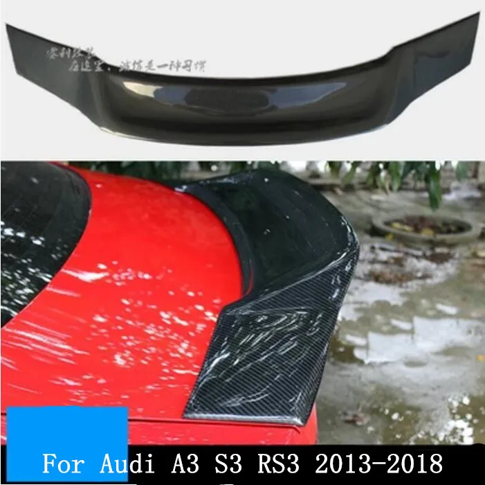 Carbon Fiber Car Rear Wing Trunk Lip Spoilers For Audi A3 S3 RS3 2013-2018