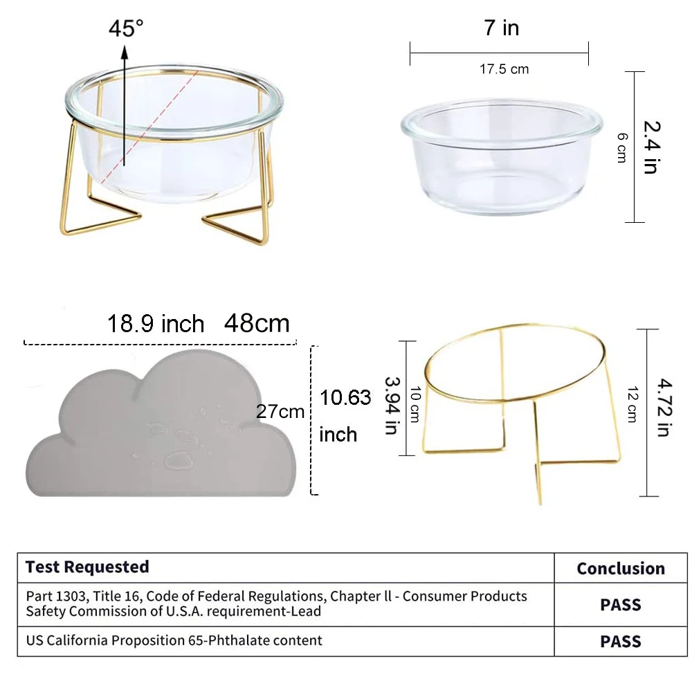 Imagem -05 - Suprempet Antiderrapante Gato Tigelas Óculos Única Tigelas com Suporte de Ouro Alimentos para Animais de Estimação & Tigelas de Água para Gatos Alimentadores de Cães Produtos para Animais de Estimação Tigela de Gato