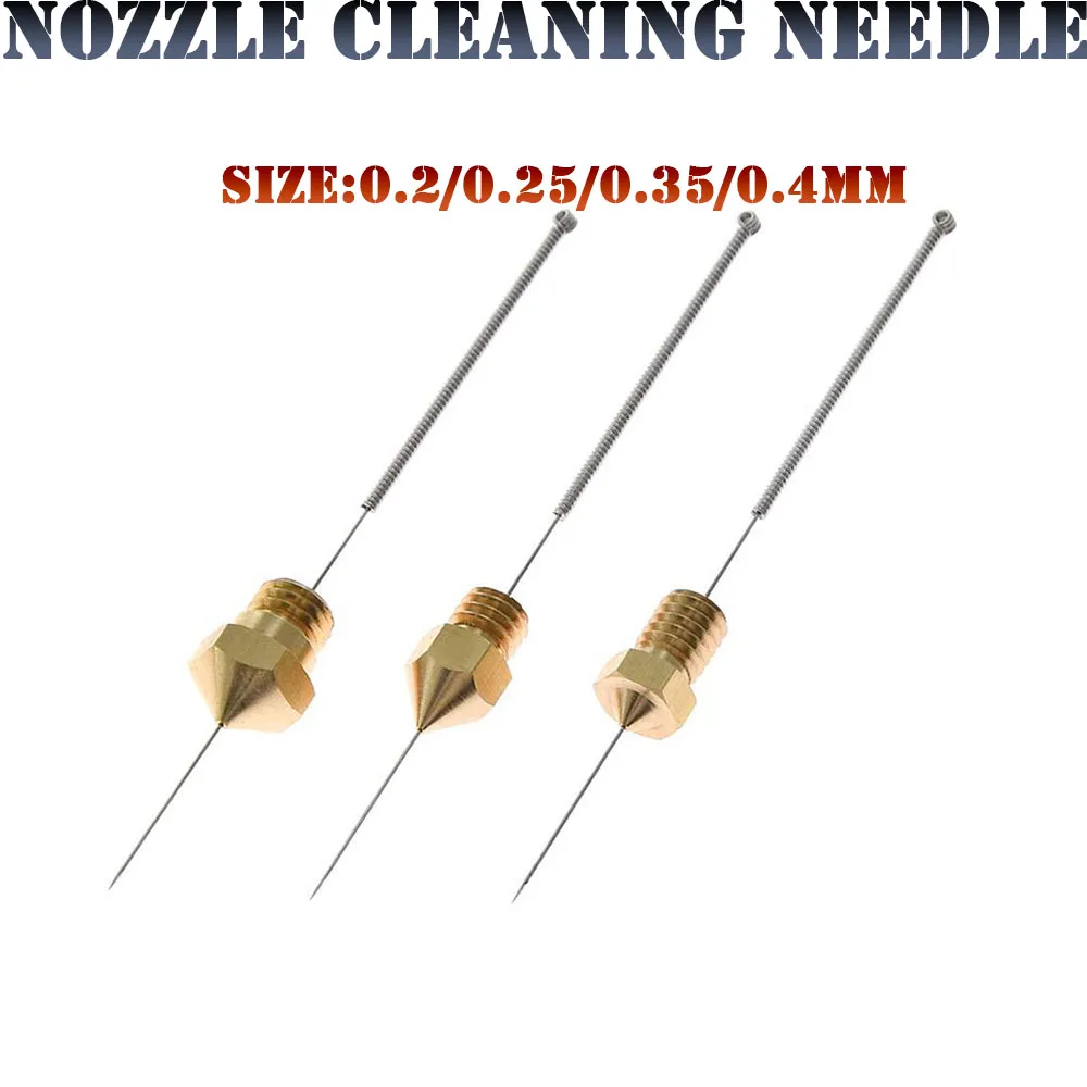 10pcs 3D Printer Stainless Steel Nozzle Cleaning Needle Drill Bit 0.4mm Accessories Reprap Ultimake for CR10 Ender 3 Ender 5 Pro