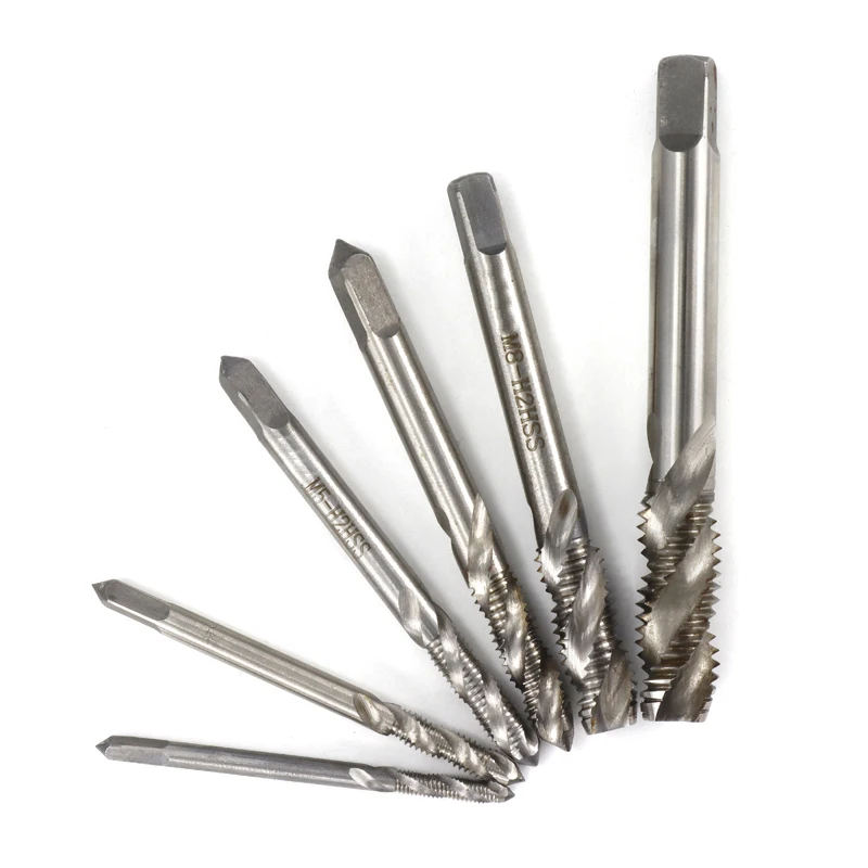 1pc M3 M4 M5 M6 M8 M10 Spiral Machine Tap For Metalworking HSS Metric Thread Tap Straight Shank Screw Tap Drill Bit