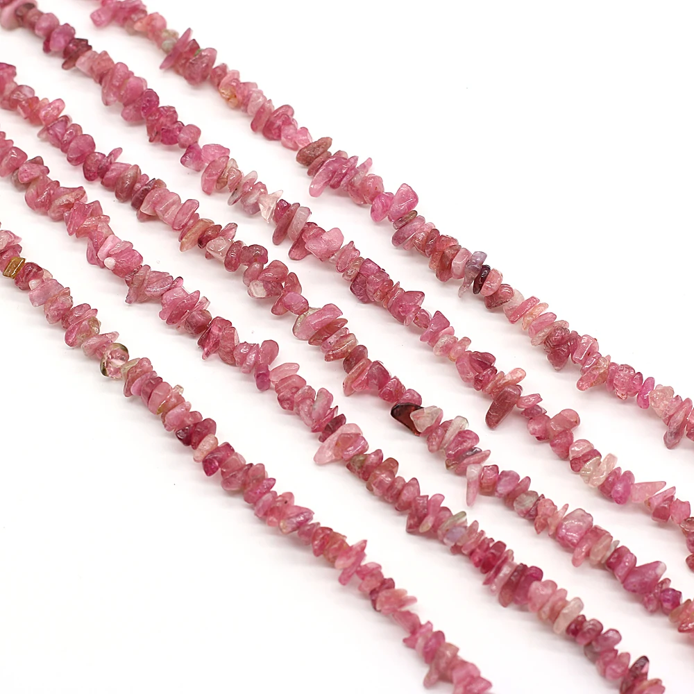 Genuine Natural Pink Tourmaline Stone Beads Irregular Gravel Chip Beads for DIY Charm Bracelet Necklace Jewelry Making Gift 15'' - Image 3