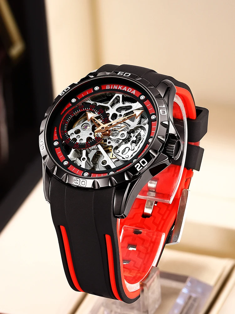 New Brand Watches Men's Fully Automatic Mechanical Watches Waterproof Hollow Fashion Watches Authentic Men's Watch