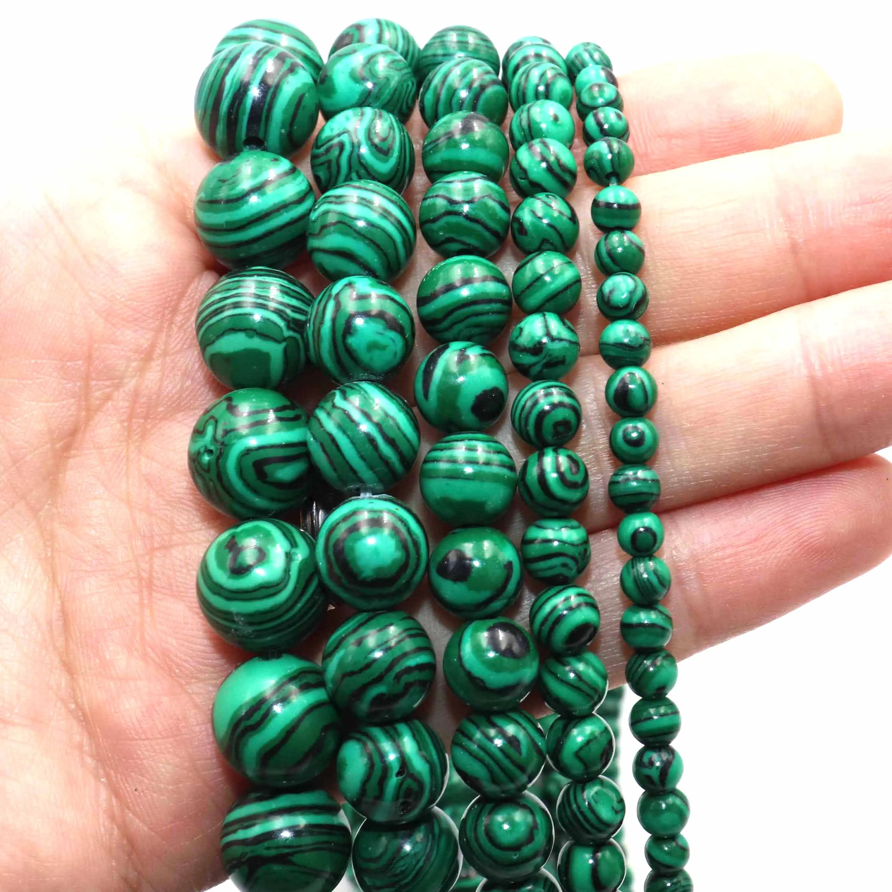 Natural Green Malachite Stone Loose Spacer Bead For Jewelry Making Charm DIY Bracelet Necklace Accessories 2 3 4 6 8 10 12mm