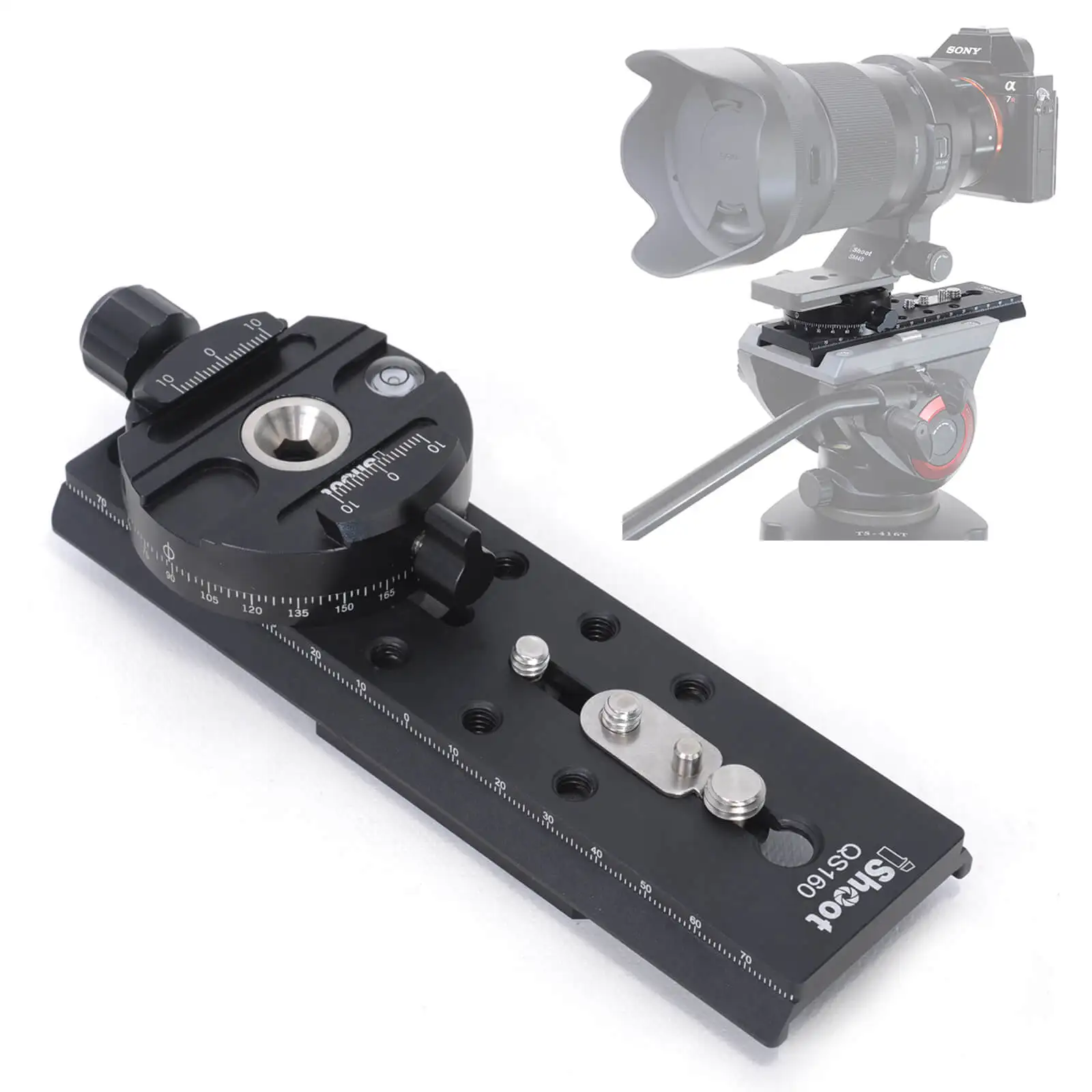 Quick Release Plate Adapter Convertor for Connect Arca-Swiss Quick Release Plate to Tripod Fluid Head of Manfrotto, Sachtler