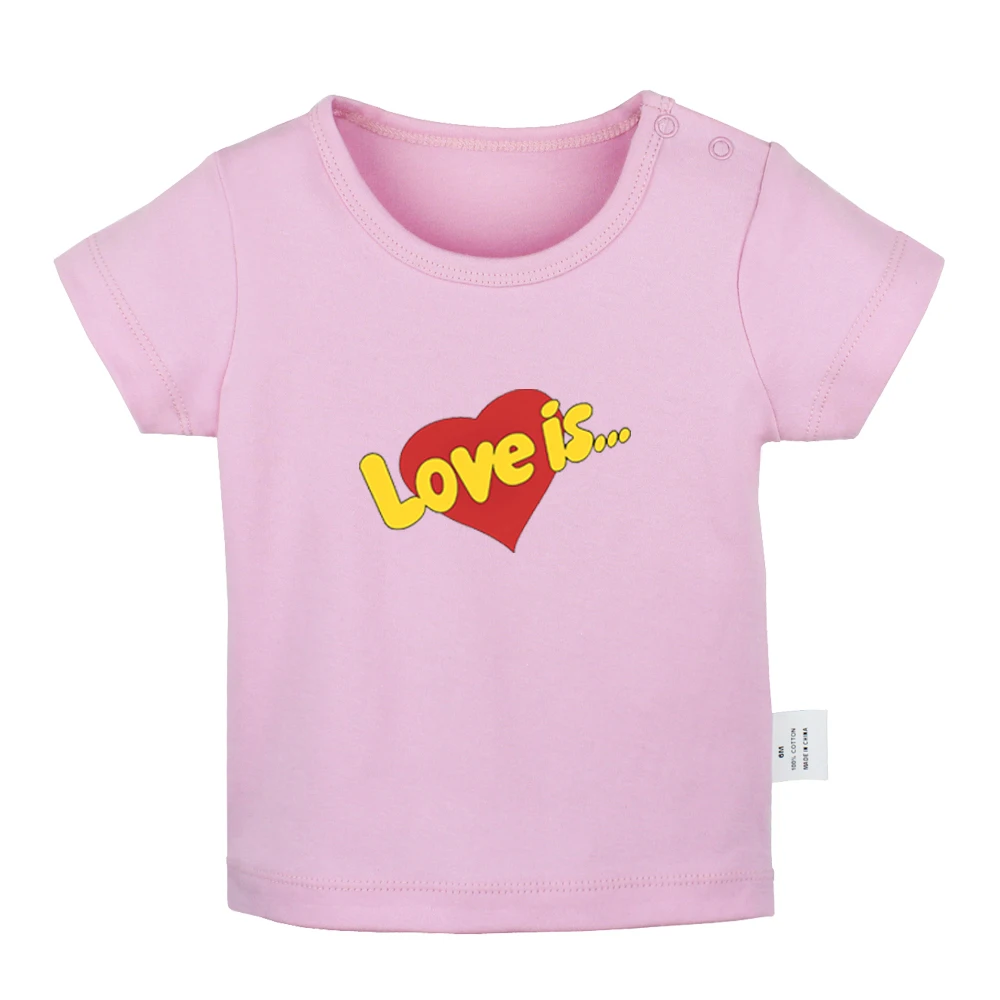 

Love Is Heart I Heart Party Crashers Design Newborn Baby T-shirts Toddler Graphic Solid Color Short Sleeve Tee Tops