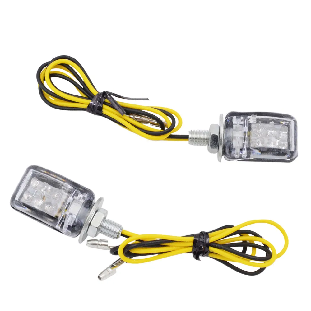 LED Motorcycle Mini Turn Signal Lights Blinker flashing Indicator 12V Housing Chrome Car Trucks 6mm Bolt Screw Lamp Bulb Power