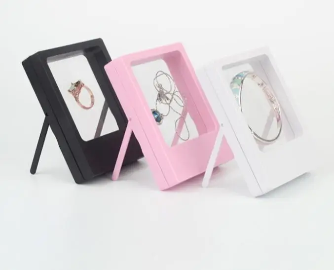 

Transparent Jewelry Display Box Ring Suspended Floating Holder Case Jewellery Coins Gems Jewelery Stand Cases SN2199