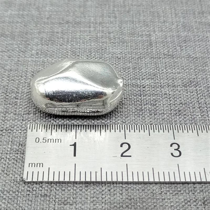 925 Sterling Silver Shiny Nugget Bead Bean Style for Bracelet Necklace