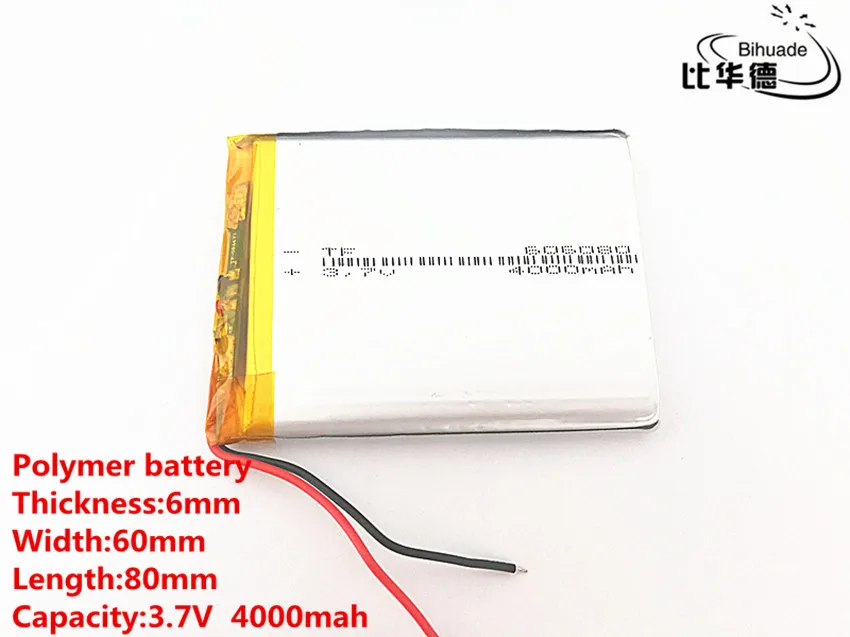 3.7V,4000mAH,606080 Polymer lithium ion / Li-ion battery for TOY,POWER BANK,GPS,mp3,mp4