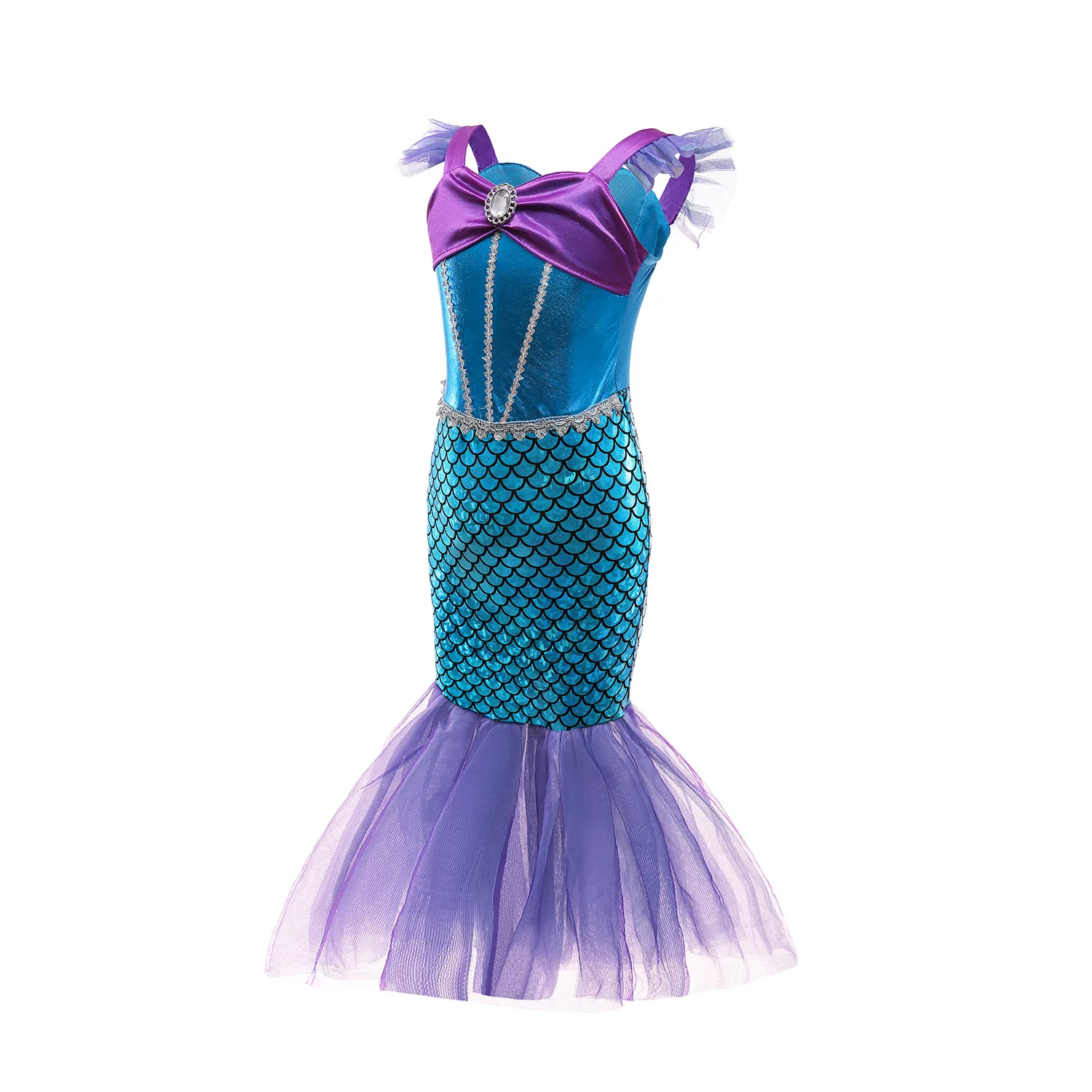 Little Mermaid Ariel Dress Kids Halloween Fancy Costume Children Carnival Birthday Party  Summer Girl Princess Clothes