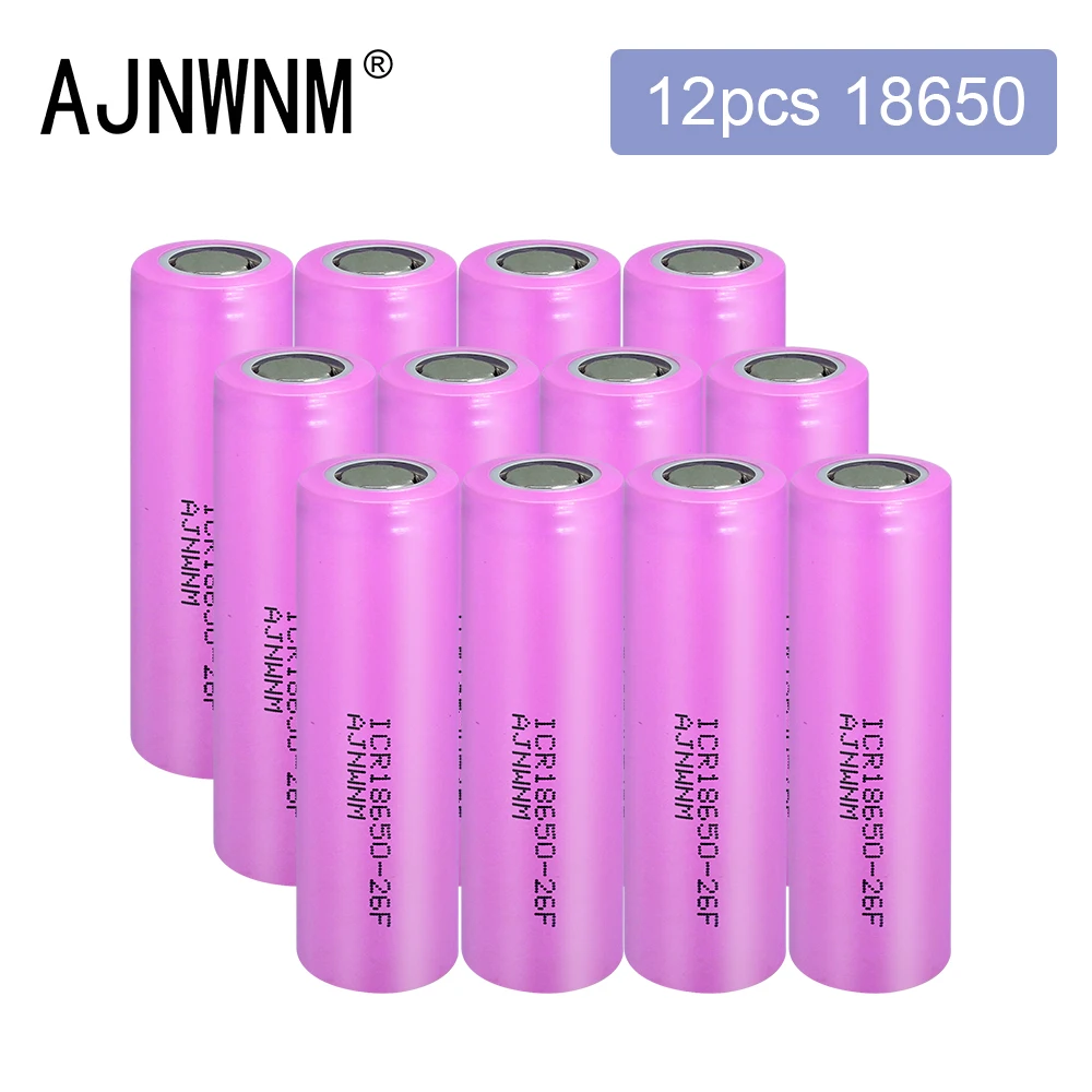 

1-12PCS New 100% Original 18650 2600mah battery ICR18650-26FM Li ion 3.6V rechargeable battery