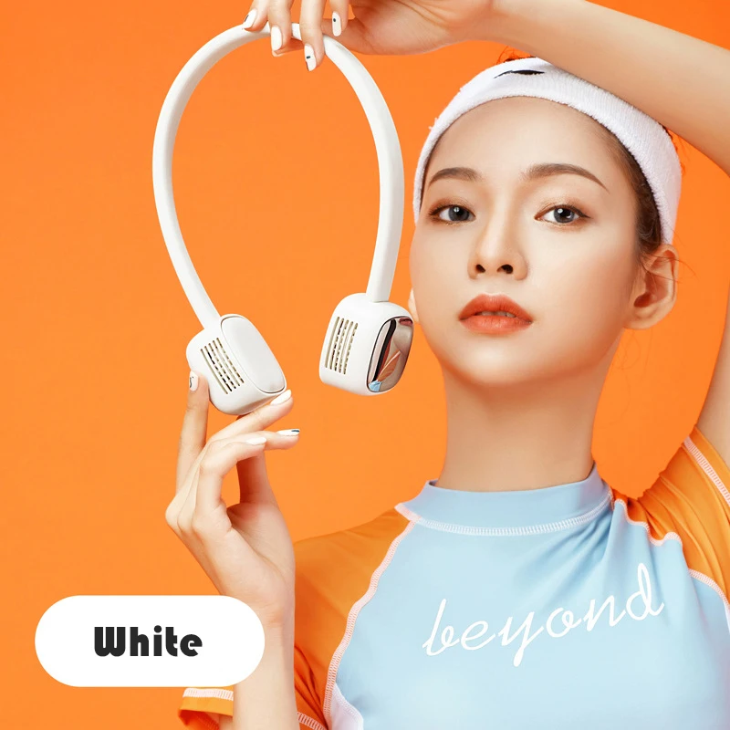 2021 Xiaomi Usb ชาร์จแบบพกพา Leafless พัดลมขนาดเล็กสำนักงานนักเรียนกีฬากลางแจ้งแขวนคอพัดลม KC Certification