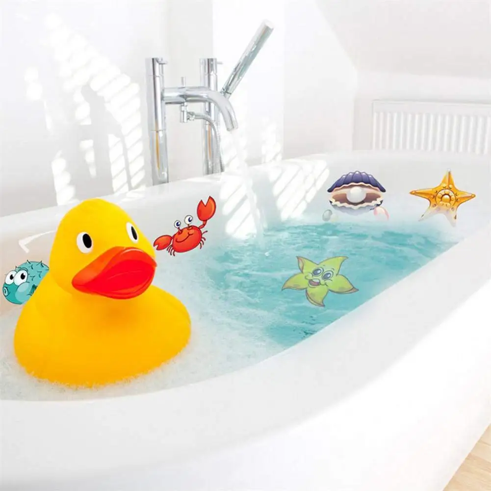 10pcs Cartoon Animal Bathtub Anti-slip Mat Baby PVC Bath Mat Tub Safety Bathroom Stickers Bath Protect Products For Kids