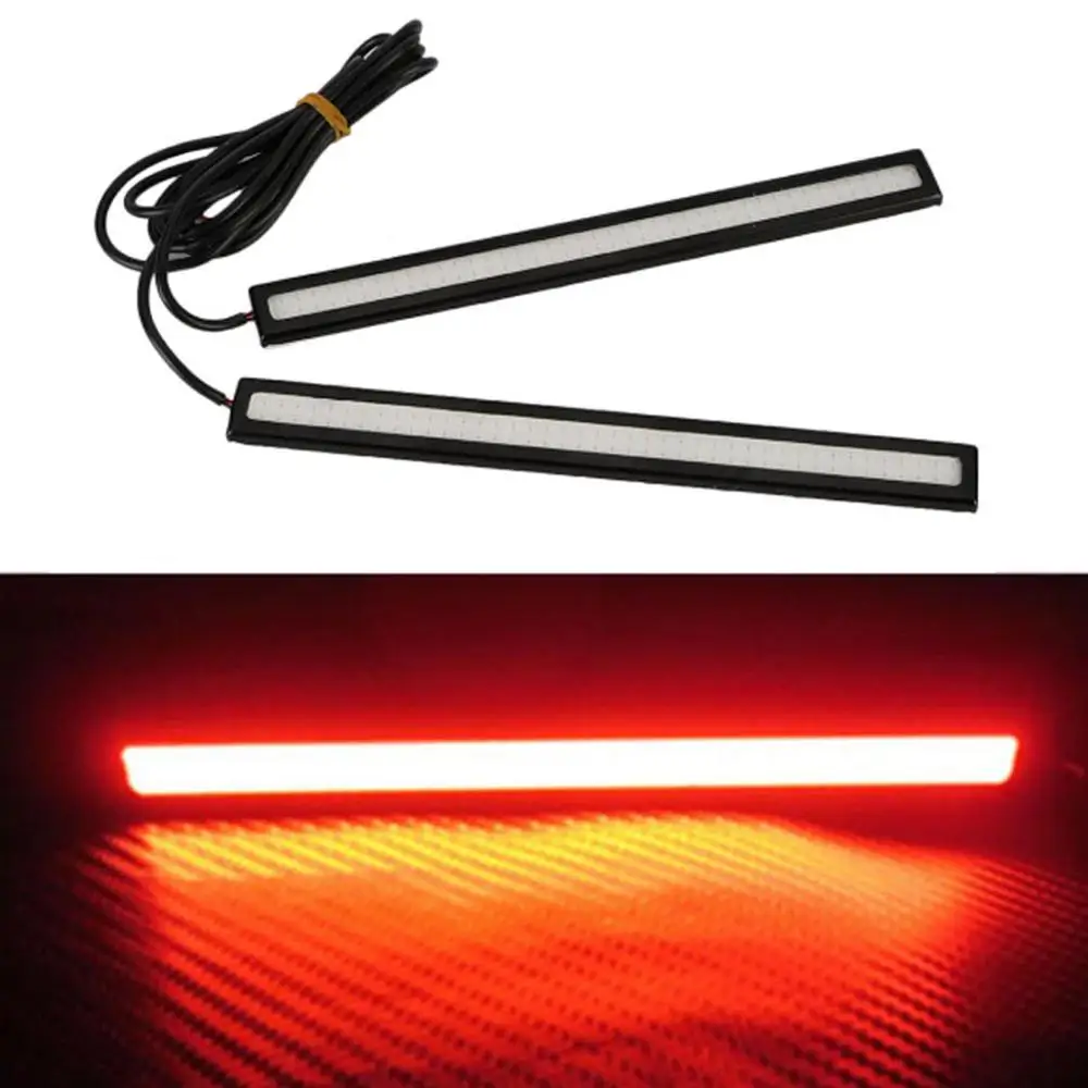 2Pcs กันน้ำ LED กลางแจ้ง Cool สีขาว/สีขาว/สีแดง17ซม.Universal COB ไฟ LED ทำงานกลางวัน D RL ขับรถ Strip Light
