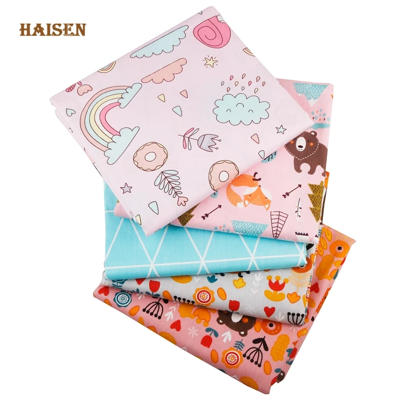 45 Cartoon Design Printed Twill Cotton Fabric Cloth For DIY Handmade Baby&Child\'s Sewing&Quilting Material 5pcs/lot, 20X25cm