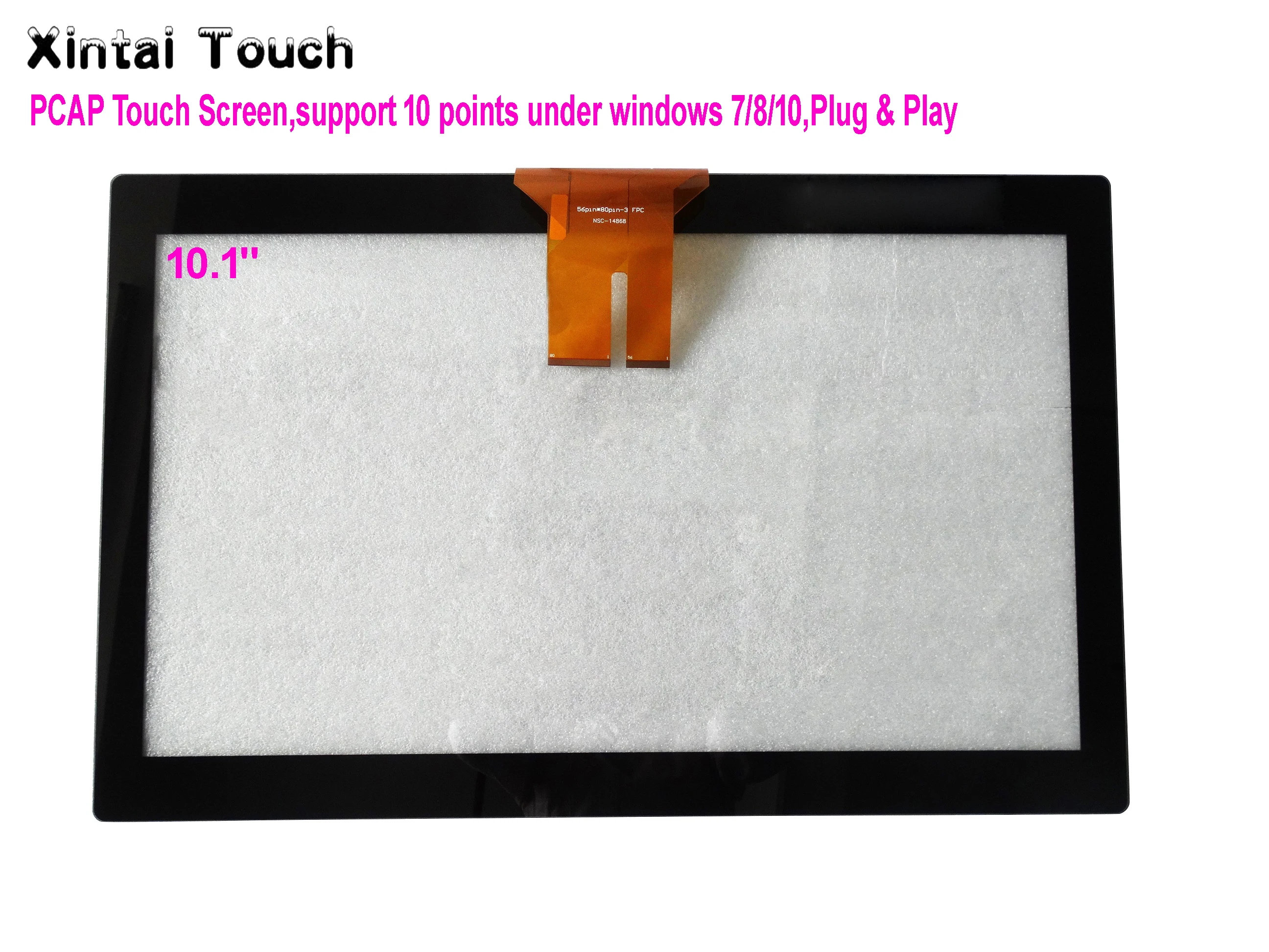 

Free Driver 10.1" projected capacitive touch screen 10 points PCAP touch panel overlay kit with USB controller for kiosk