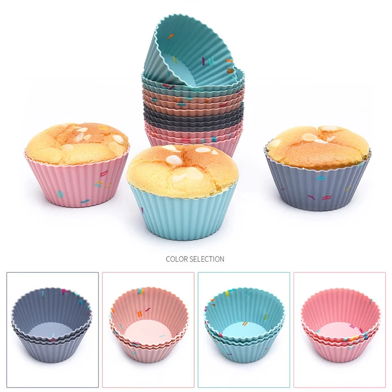 Reusable Silicone Cupcake Mold Muffin Cake Baking Molds Candy DIY Bakeware Cups for Maker Baking Pan DIY Mould Dessert Tools