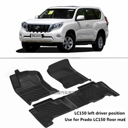 Use for TOYOTA Prado LC150 custom car carpet 3D Floor foot mats Full Set Trim to Fit For Prado LC150 waterproof floor mats