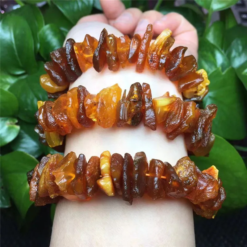 Beeswax crystal beads stone chips Irregular tumble Stones bracelet Energy Healing crystal