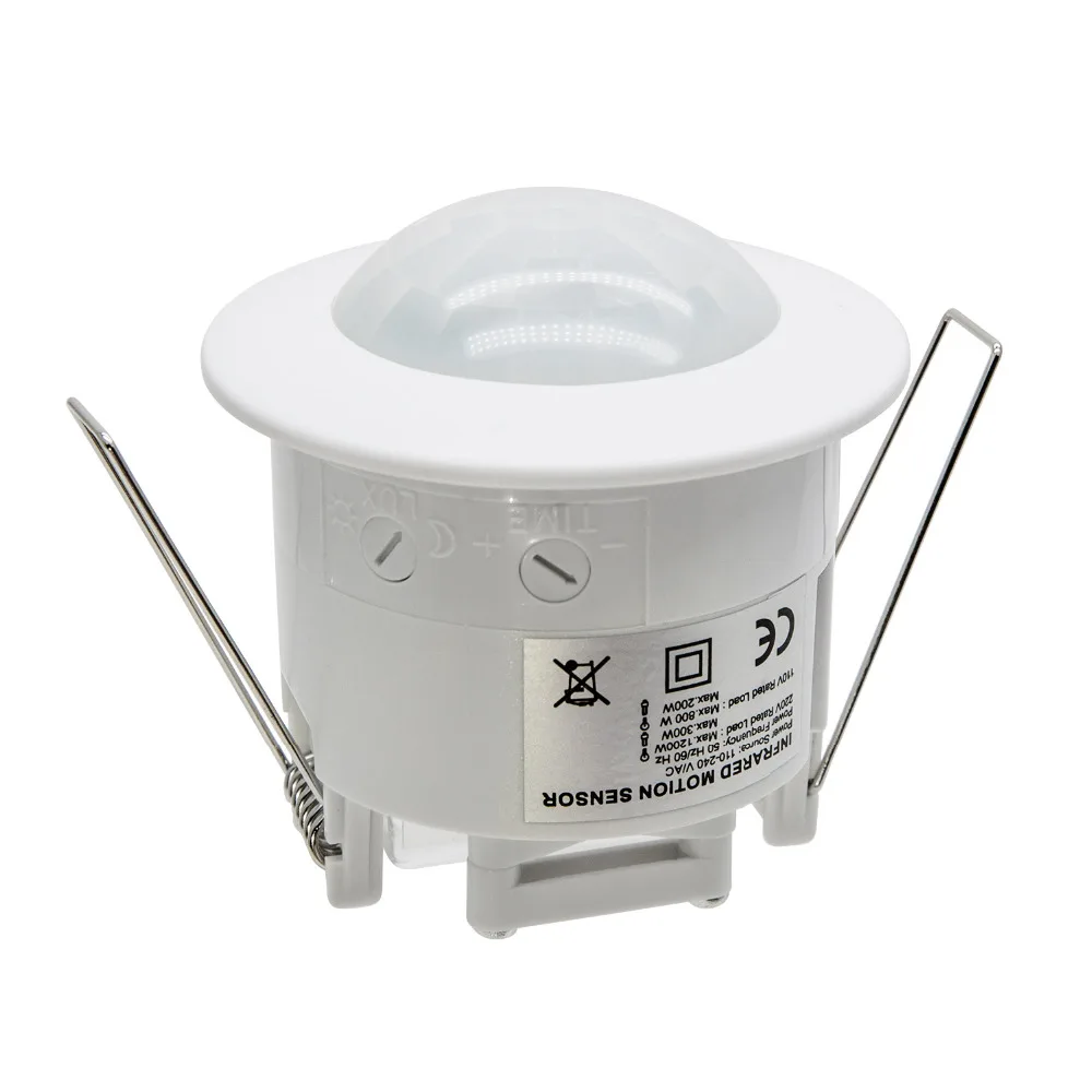 360 Degree 110 220 V/AC Ceiling Mounted Inlay PIR Motion Sensor Switch For Led Light Lamp