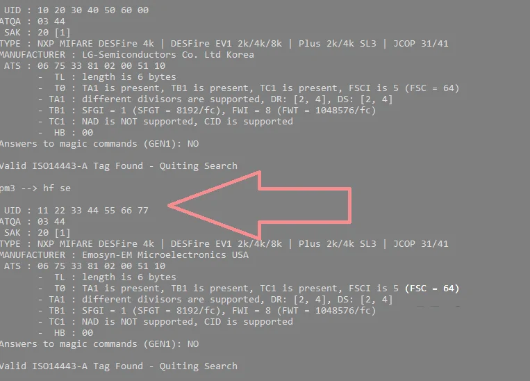 7Byte UID Changeable Card with Desfire SAK/ATQA