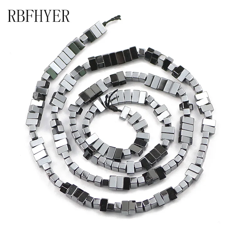 

Бусины RBFHYER из гематита, прямоугольные, черные, 4x2x2 мм, длинные, квадратной формы, для самодельных украшений аксессуары для изготовления браслетов