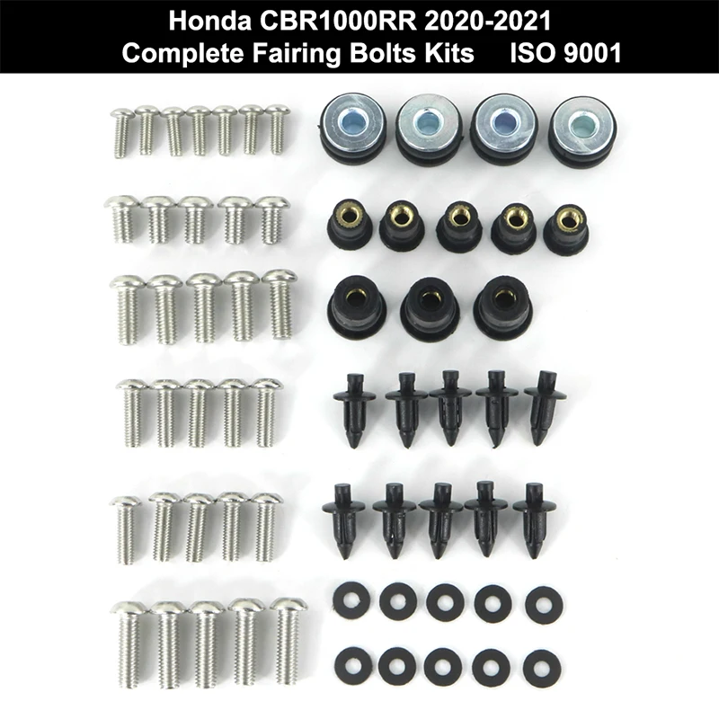 

Fit For Honda CBR1000RR 2020-2021 Complete Cowling Full Fairing Bolts Kit Nuts Clips Covering Bolts Stainless Steel