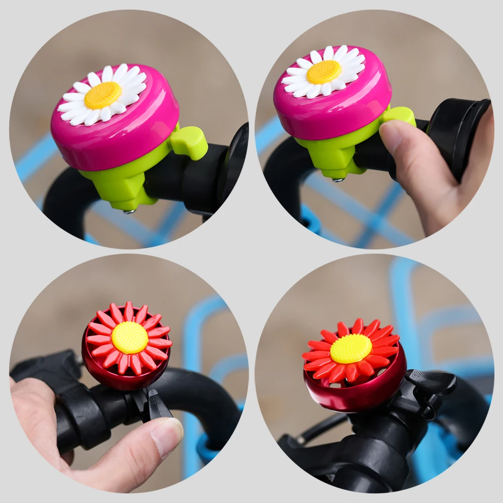 1PC Kinder Multi-farbe Daisy Blume Geformt Bike Alarm Glocke Lustige Fahrrad Glocke Hörner Kinder Radfahren Ring Alarm für Bike Lenker