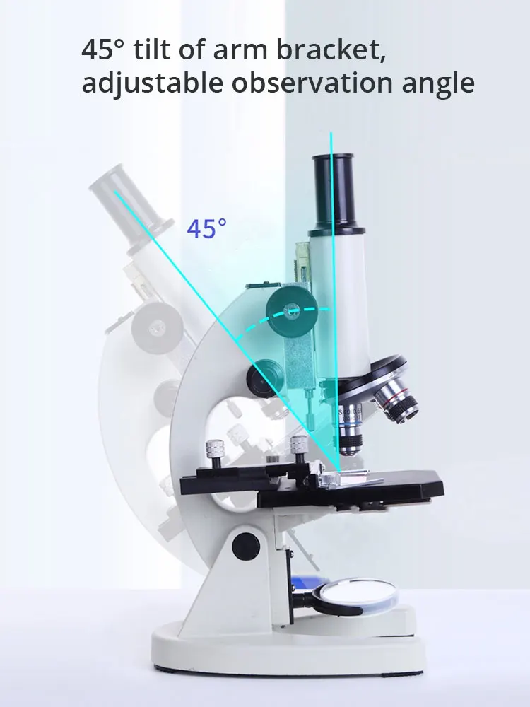 Imagem -02 - Microscópio Biológico Óptico para Crianças Luz Led Usb Estudantes Microscopio Alta Ampliação Wf50x Ocular 4010000x