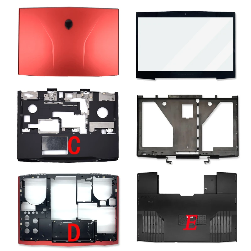 Original Pop Laptop For Dell Alienware M17X R3 R4 LCD Back Cover/Front Bezel/Palmrest/Bottom Case/E Cover 00MKH2 0MKH2 0C63PY