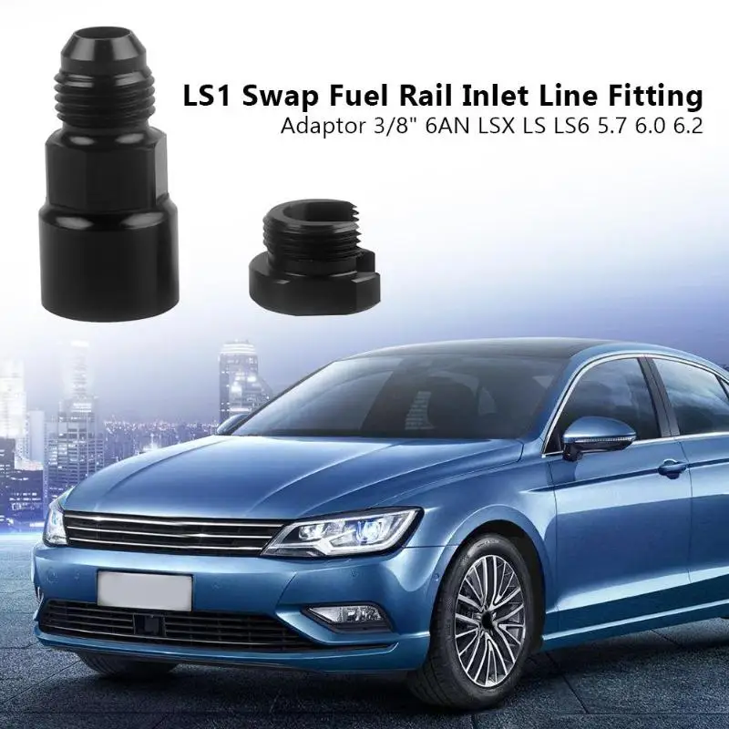 LS1 Swap Fuel Rail Inlet Line Fitting Adaptor 3/8 Inch 6AN LSX LS LS6 5.7 6.0 6.2 Car Accessories