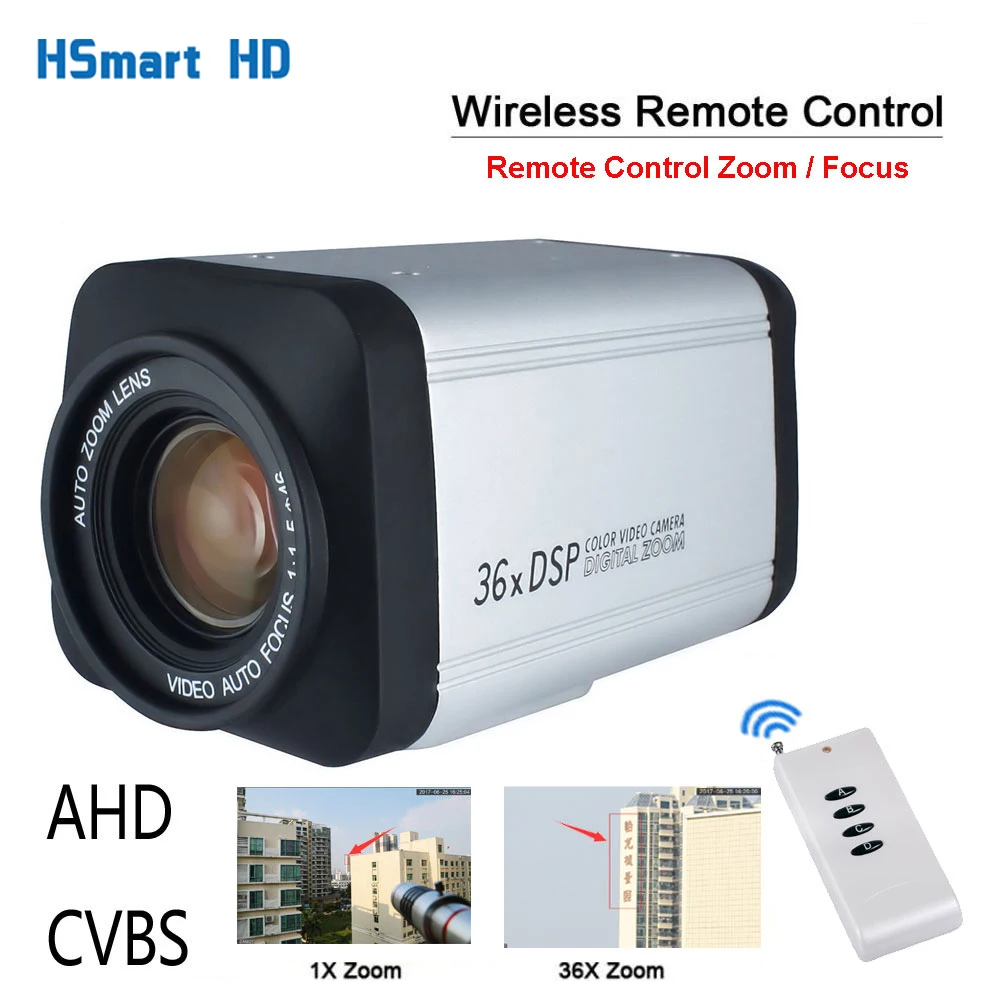 

Wireless Remote controller 36X Optical Zoom HD AHD 1080P Auto Focus CCTV Box Camera For AHD DVR