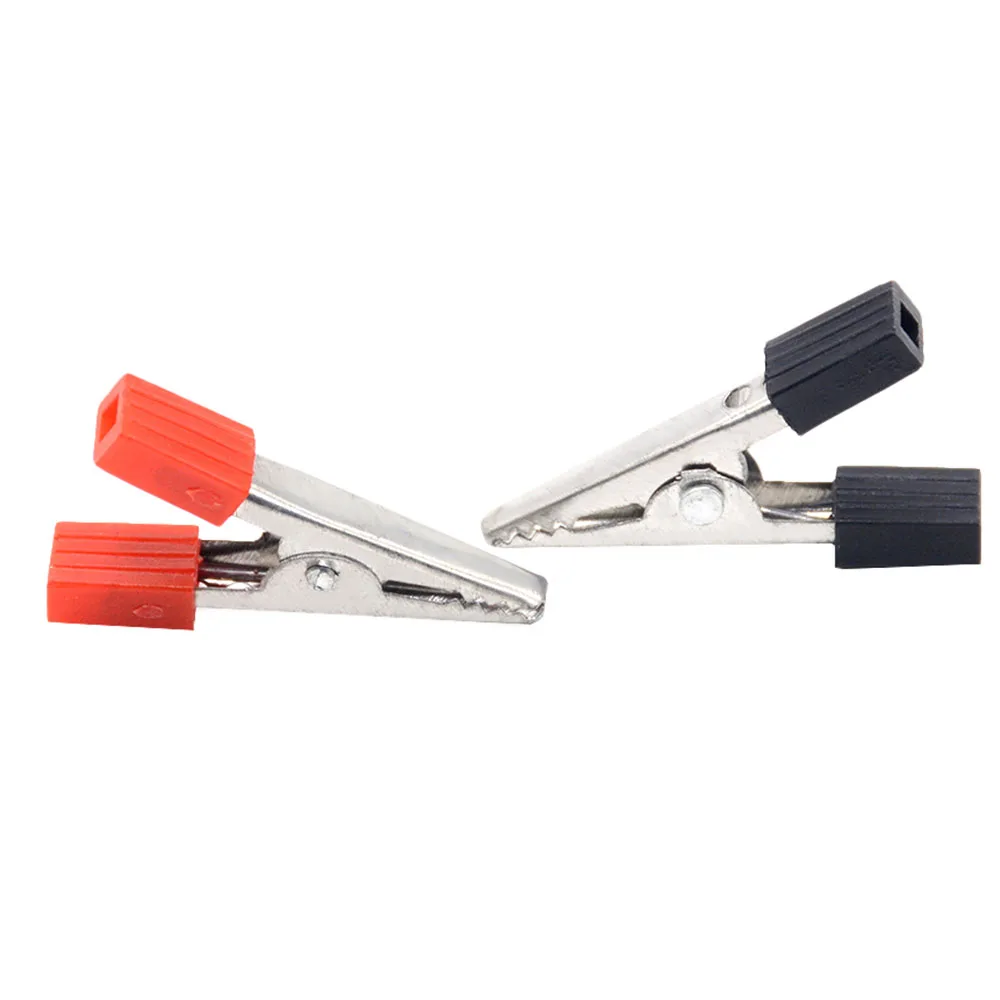 10PCS Insulated Crocodile Clips Plastic Handle Cable Lead Testing Metal Alligator Clips Clamps 35mm Length