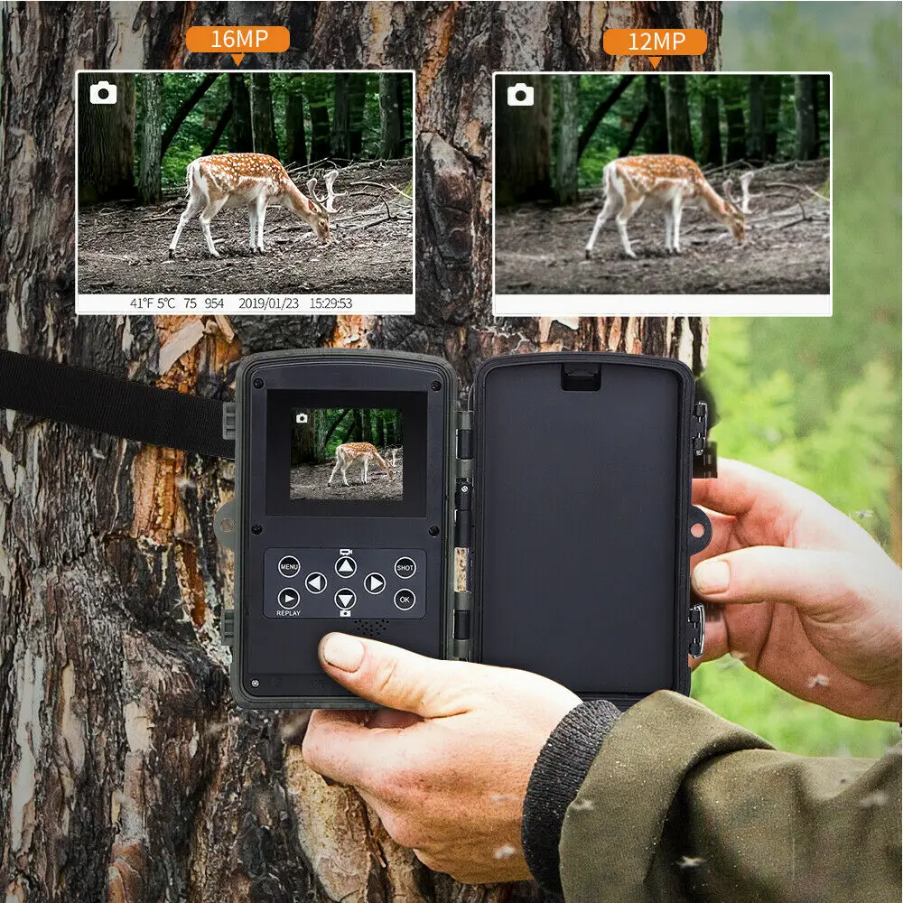 20MP 1080P polowanie kamera obserwacyjna noktowizor IP65 wodoodporne kamery Photo Trap HC801A Wildlife Surveillance