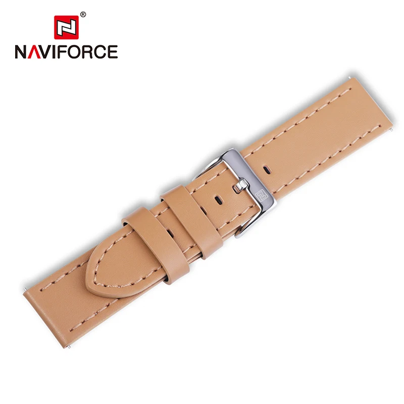 NAVIFORCE Genuine Leather Watchbands Replace Men 23mm High Quality Watch Wrist Strap Accessories Black Light Brown Belt Bracelet