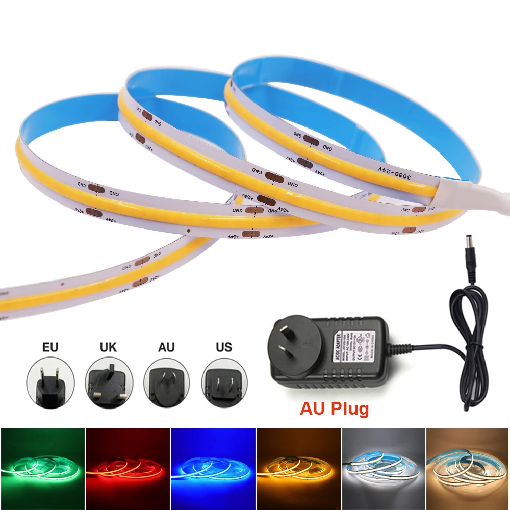 DC 12V 24V COB LED Strip Light 320LED Neon Lights For Car Wall Room Decor Teen Room Decoration Waterproof LED Tape Backlight