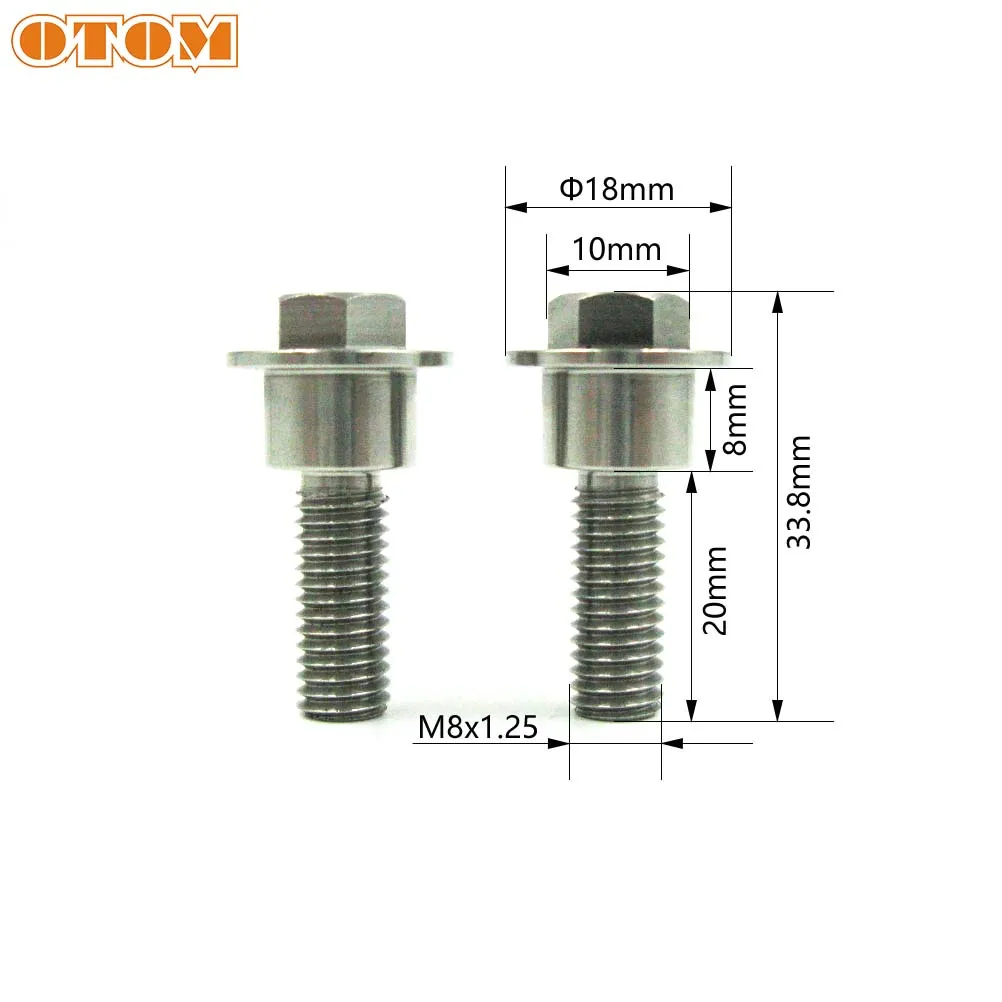 OTOM New Rear Seat Bolt Motorcycle Stainless Steel Fender Screw M8*1.25 Cushion Lock Nut Cap 90121-MEN-A70 For HONDA CRF 250 450